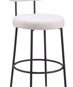Zuo Blanca Barstools, Ivory, Set Of 2 Barstools