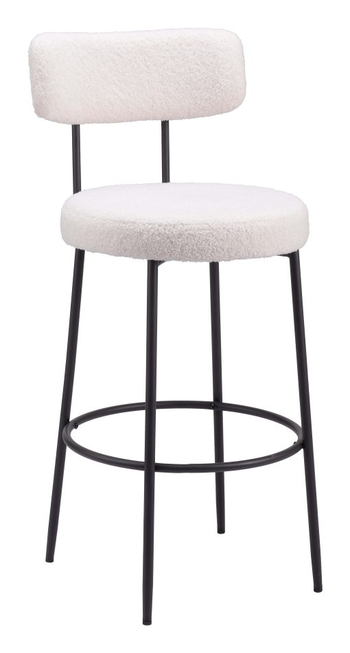 Zuo Blanca Barstools, Ivory, Set Of 2 Barstools