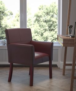 Flash Furniture Leathersoft Side/Reception Chairs, Burgundy