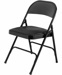 Lorell® Vinyl Padded Folding Chairs, Black, Set Of 4 Chairs 2