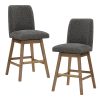 Office Star Finley Counter Height Swivel Stools, Charcoal/Med Oak, 30", Set Of 2 Stools