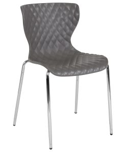Flash Furniture Lowell Contemporary Design Plastic Stack Chair, Gray
