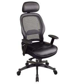 Office Star™ Matrex® Bonded Leather/Mesh High-Back Chair, Black