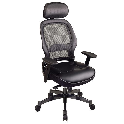 Office Star™ Matrex® Bonded Leather/Mesh High-Back Chair, Black