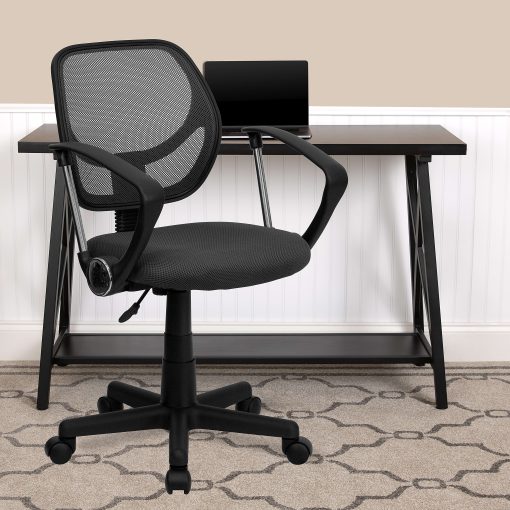 Flash Furniture Mesh Low-Back Swivel Task Chair, Gray/Black - Image 2