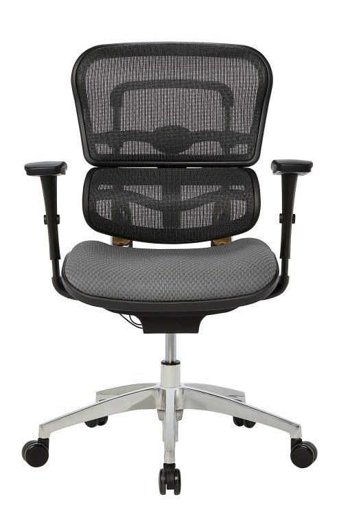WorkPro® 12000 Series Ergonomic Mesh/Premium Fabric Mid-Back Chair, Black/Gray, BIFMA Compliant - Image 2
