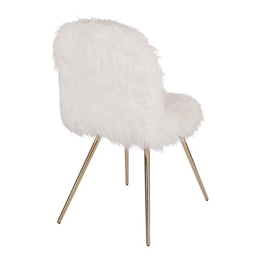 Office Star™ Avenue Six Julia Faux Fur Chair, White/Gold - Image 2