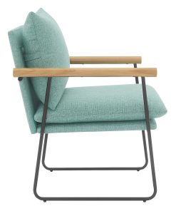 Office Star Dutton Fabric Accent Armchair, Indigo/Sage Green 2