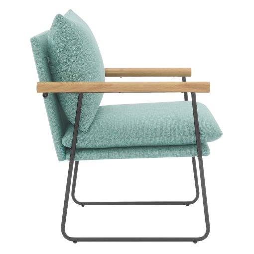 Office Star Dutton Fabric Accent Armchair, Indigo/Sage Green - Image 2