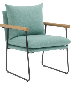 Office Star Dutton Fabric Accent Armchair, Indigo/Sage Green