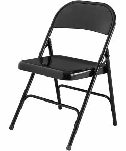 Lorell® Metal Folding Chair, Black, Set Of 4 2