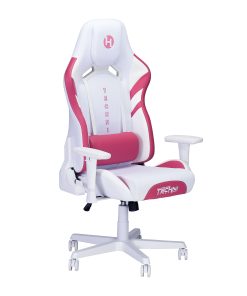 Techni Sport Echo 2.0 Ergonomic Fabric Computer Gaming Chair, White/Pink