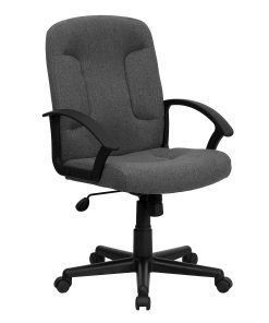 Flash Furniture Fabric Mid-Back Swivel Chair, Gray/Black 2