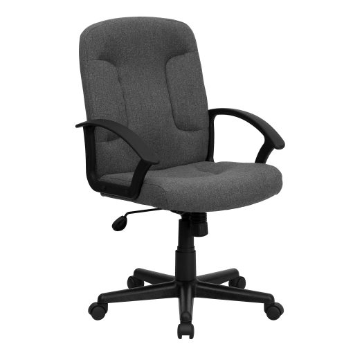 Flash Furniture Fabric Mid-Back Swivel Chair, Gray/Black - Image 2