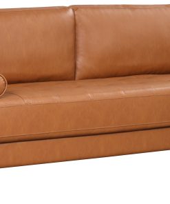 Lifestyle Solutions Lyla Faux Leather Sofa, Caramel 2