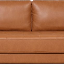 Lifestyle Solutions Lyla Faux Leather Sofa, Caramel