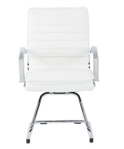Office Star™ SPX23595C Faux Leather Mid-Back Guest Chair, White 2