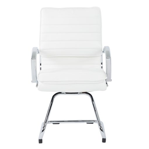 Office Star™ SPX23595C Faux Leather Mid-Back Guest Chair, White - Image 2