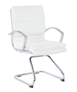 Office Star™ SPX23595C Faux Leather Mid-Back Guest Chair, White