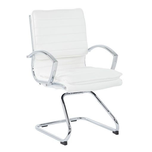 Office Star™ SPX23595C Faux Leather Mid-Back Guest Chair, White