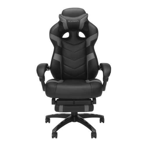 RESPAWN 110 Pro Gaming Chair, With Footrest & Headrest Pillow, Grey, RSP110V2GRY - Image 2