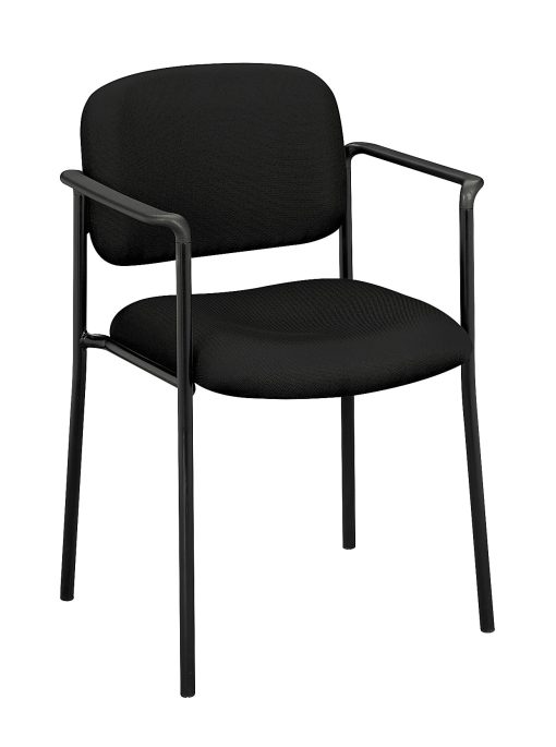 HON® Scatter Stacking Guest Chair, Fixed Arms, Fabric, Black - Image 2
