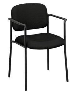 HON® Scatter Stacking Guest Chair, Fixed Arms, Fabric, Black