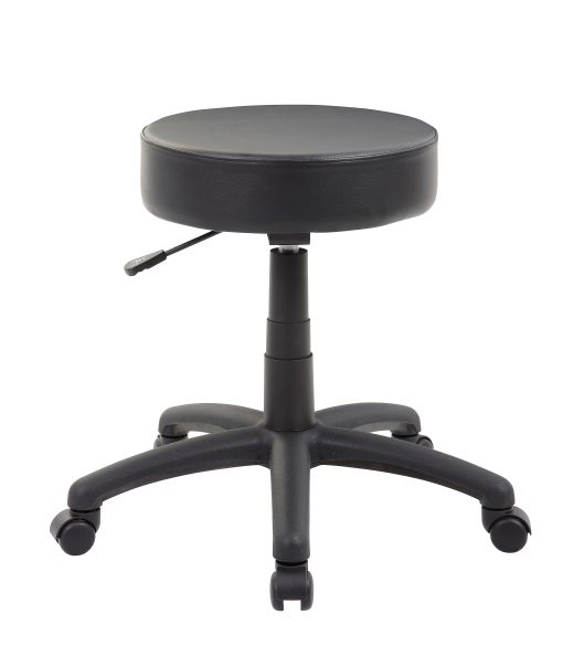 Boss Office Products Dot Stool in Antimicrobial Vinyl, Black