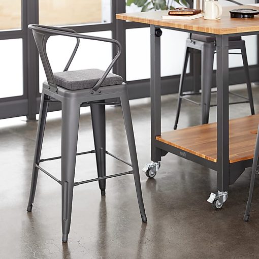 Vari Metal Conference Chair/Task Stool, Gray Seat/Gray Frame, Quantity: 1 - Image 2