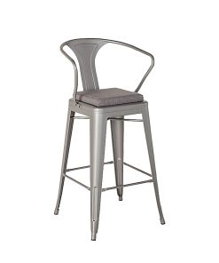 Vari Metal Conference Chair/Task Stool, Gray Seat/Gray Frame, Quantity: 1