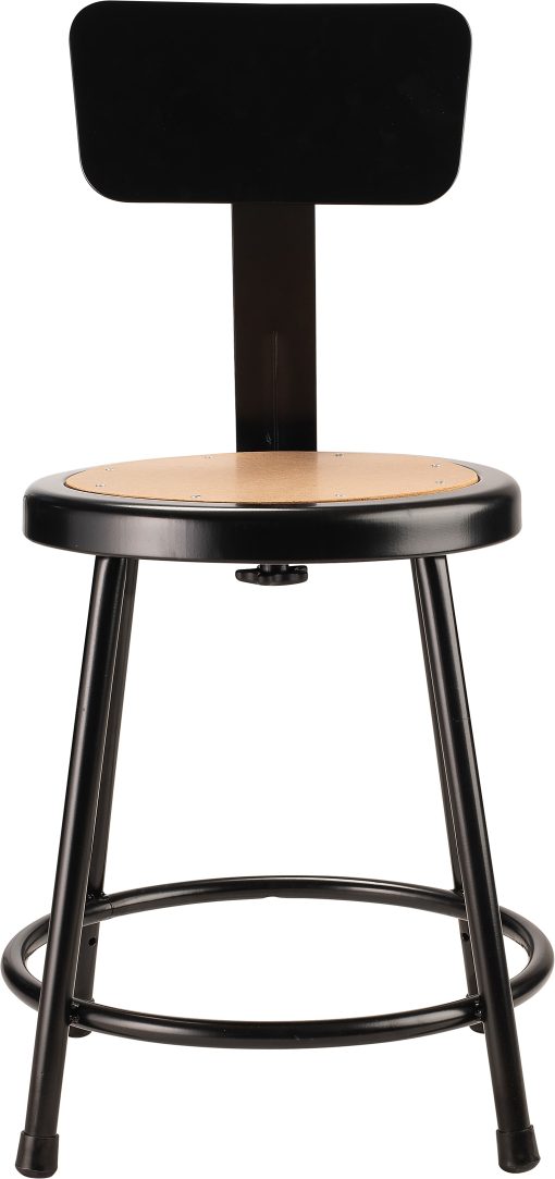 National Public Seating Hardboard Stool With Back, 18"H, Black - Image 2
