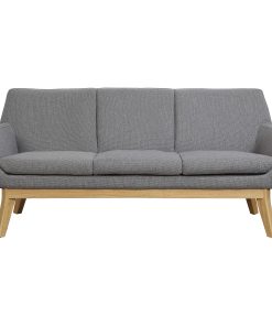 Lorell® Quintessence Upholstered Sofa With Lumbar Support, Gray/Natural 2