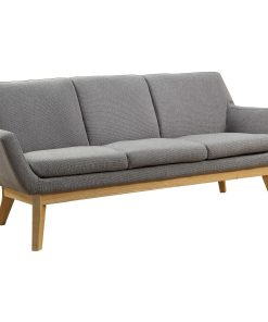 Lorell® Quintessence Upholstered Sofa With Lumbar Support, Gray/Natural
