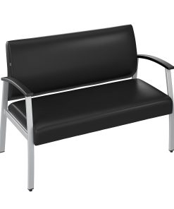 Bush Business Furniture Arrive Waiting Room Loveseat With Arms, Black, Standard Delivery 2