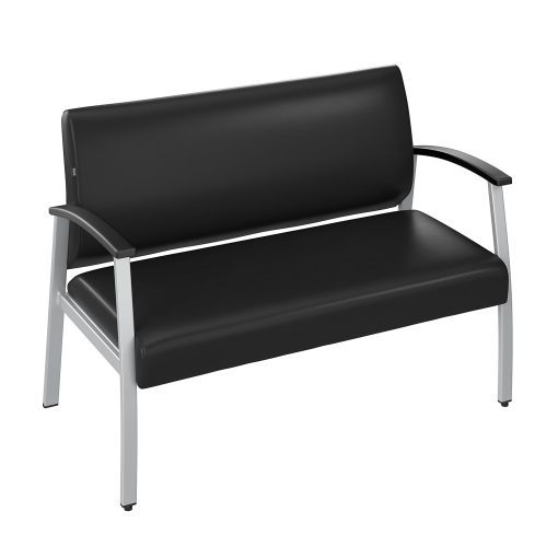 Bush Business Furniture Arrive Waiting Room Loveseat With Arms, Black, Standard Delivery - Image 2