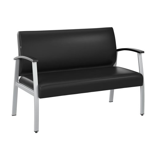 Bush Business Furniture Arrive Waiting Room Loveseat With Arms, Black, Standard Delivery