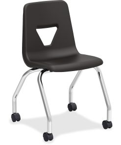 Lorell® Classroom Mobile Chairs, 18″H Seat, Black/Chrome, Set Of 2 2