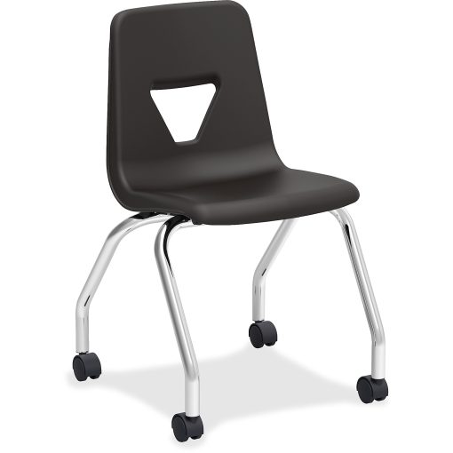 Lorell® Classroom Mobile Chairs, 18"H Seat, Black/Chrome, Set Of 2 - Image 2