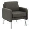 Office Star™ Davenport Mid-Century Club Chair, Charcoal/Coffee 4