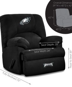 Imperial NFL GM Microfiber Recliner Accent Chair, Philadelphia Eagles, Black 2