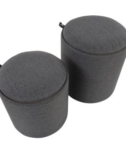 LumiSource Tray Nesting Ottoman Set, Charcoal/Natural, Set Of 2 Ottomans 2
