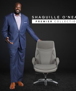 Shaquille O’Neal™ Maximos Big & Tall Ergonomic Vegan Leather High-Back Executive Office Chair, Gray/Silver, BIFMA Compliant 2