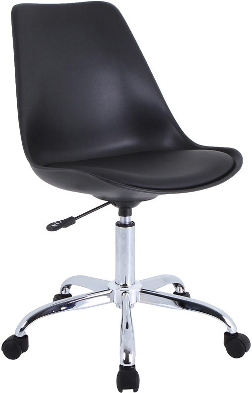 LYS NuSparc Padded Seat Poly Task Chair, Black