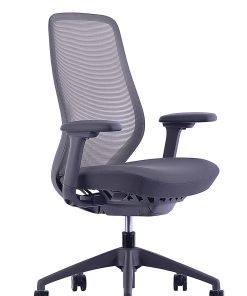 WorkPro® 6000 Series Multifunction Ergonomic Mesh/Fabric High-Back Executive Chair, Gray Frame/Gray Seat, BIFMA Compliant