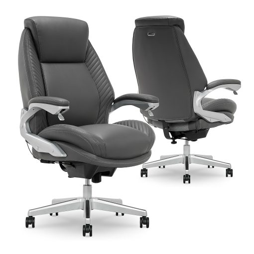 Serta® iComfort i6000 Ergonomic Bonded Leather High-Back Executive Chair, Gray/Silver - Image 2