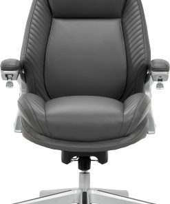 Serta® iComfort i6000 Ergonomic Bonded Leather High-Back Executive Chair, Gray/Silver