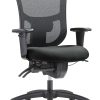 Flash Furniture Mid-Back Transparent Mesh Drafting Chair with Flip-Up Arms, Black 3