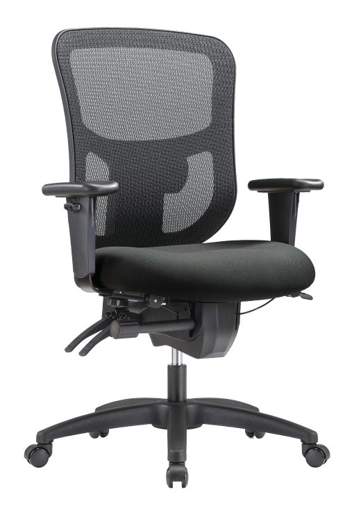WorkPro® 9500XL Series Big & Tall Ergonomic Mesh/Premium Fabric Mid-Back Chair, Black/Gray, BIFMA Compliant