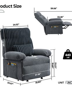 Bestier Power Lift Linen Recliner Accent Chair, Gray 2