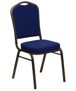 Flash Furniture HERCULES Fabric Crown-Back Stacking Banquet Chair, Navy Pattern/Gold 2